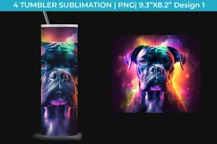 Neon Boxer Dog Tumbler Wrap 20 oz Sublimation PNG Product Image 2