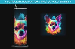 Neon Chihuahua Dog Tumbler Wrap 20 oz Sublimation PNG Product Image 2