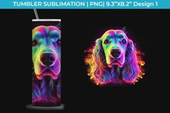 Neon Cocker Spaniel Dog Tumbler Wrap 20 oz Sublimation PNG Product Image 2
