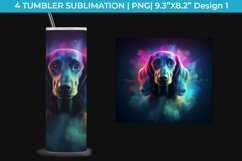 Neon Dachshund Dog Tumbler Wrap 20 oz Sublimation PNG Product Image 2