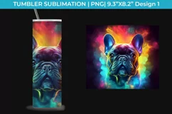 Neon French Bulldog Tumbler Wrap 20 oz PNG Product Image 2