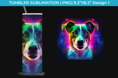 Neon Jack Russell Dog Tumbler Wrap 20 oz Sublimation PNG Product Image 2