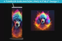 Neon Poodle Dog Tumbler Wrap 20 oz Sublimation PNG Product Image 2