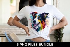 Rainbow Australian Shepherd Dog Watercolor PNG Product Image 2