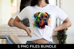 Rainbow Dog De Bordeaux Watercolor Bundle Sublimation Product Image 2