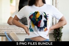 Rainbow Saint Bernard Dog Watercolor PNG Product Image 2