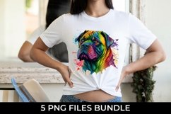 Rainbow Shar Pei Dog Watercolor Bundle Product Image 2