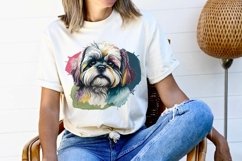 Rainbow Watercolor Shih Tzu Dog PNG | Sublimation PNG Product Image 2