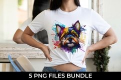 Rainbow Yorkshire Terrier Dog Watercolor PNG Product Image 2