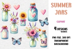 Summer Clipart, Bottles and Jars, PNG Product Image 1