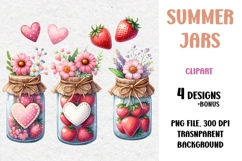 Summer Clipart, Bottles and Jars, PNG Product Image 1