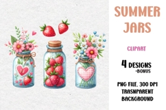 Summer Clipart, Bottles and Jars, PNG Product Image 1