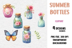 Summer Clipart, Bottles and Jars, PNG Product Image 1