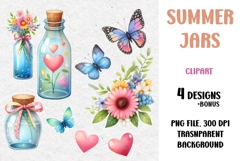 Summer Clipart, Bottles and Jars, PNG Product Image 1