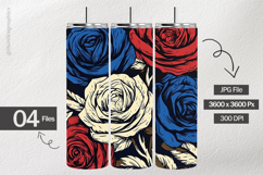 Patriotic Roses Digital Papers - Patriotic Texture Product Image 2