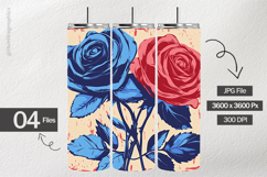 Patriotic Roses Digital Papers - Patriotic Texture Product Image 1