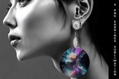 Galaxy Snapdragon Flowers Earrings Sublimation PNG Product Image 2