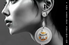 3D Halloween Bulldog Dog Earrings Sublimation PNG Product Image 2