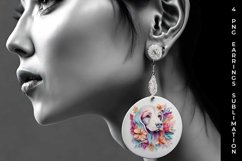 3D Floral Fantasy Cocker Spaniel Earrings Sublimation PNG Product Image 2