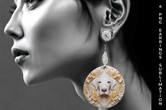 3D white Floral Beagle Dog Earrings Sublimation PNG Product Image 2