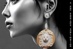 3D white Floral Westie Dog Earrings Sublimation PNG Product Image 2