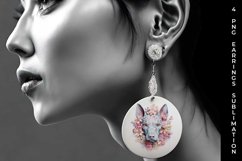 3D Floral Fantasy Doberman Earrings Sublimation PNG Product Image 2