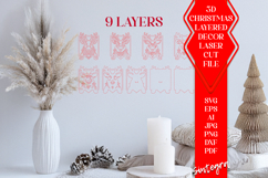 Santa&#039;s Reindeer 3D Layered SVG| 9 Layer Laser Cut Christmas Product Image 2