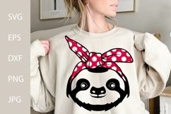 Sloth With Bandana SVG, Wild Animal SVG Product Image 2