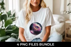 Galaxy Dahlias Flowers T-shirt Sublimation PNG Product Image 2