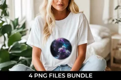 Galaxy Freezia Flowers T-shirt Sublimation PNG Product Image 2