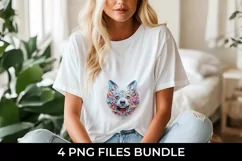 3D Floral Fantasy Chihuahua T-Shirt Sublimation PNG Product Image 2