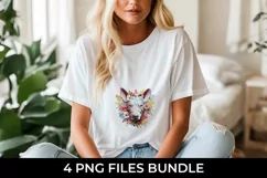 3D Floral Fantasy Doberman T-Shirt Sublimation PNG Product Image 2