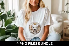 3D white Floral Westie Dog T-shirt Sublimation PNG Product Image 2