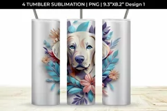 3d Floral Fantasy Golden Retriever Tumbler Wrap Sublimation Product Image 2