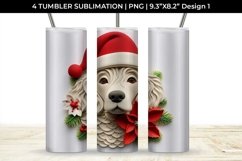 3D Christmas Cocker Spaniel Dog Tumbler Wrap 20 oz PNG Product Image 2