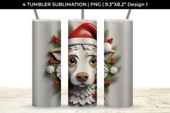 3D Christmas Jack Russell Dog Tumbler Wrap 20 oz Sublimation Product Image 2