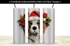 3D Christmas Saint Bernard Dog Tumbler Wrap 20 oz PNG Product Image 2