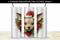 3D Christmas Chihuahua Dog Tumbler Wrap 20 oz Sublimation Product Image 2
