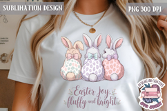Cute Bunnies Spring Sublimation Design PNG Easter Hoop bunny Product Image 1