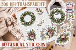 Botanical sticker sheet Spring Botanical PNG flowers Product Image 1