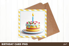 Happy Birthday Card PNG, Greeting Card Printable PNG Product Image 1