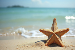 Sea Star on a Sandy Beach Background Wallpaper Product Image 1