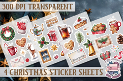 Christmas Watercolor Sticker Sheet Winter 4 PNG Product Image 1