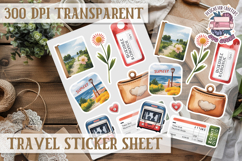 Travel sticker sheet Outdoor Scrapbook PNG Wanderlust Camp Product Image 1