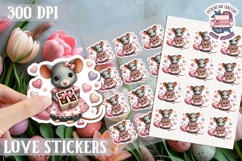 Love sticker Sheet Valentine Day Lovers Funny Animals PNG Product Image 1