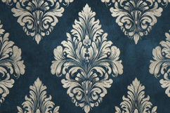 Teal Blue Damask Pattern Background Product Image 1