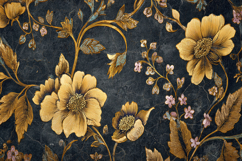 Golden Floral Pattern Background Product Image 1