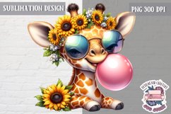 Cute Animal Easter Flowers Sublimation Design PNG Spring Product Image 1