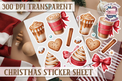 Christmas Watercolor Sticker Sheet Winter Cute Holiday PNG Product Image 1