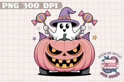 Halloween Kawaii Cute Clipart PNG Funny Ghost Design Product Image 1